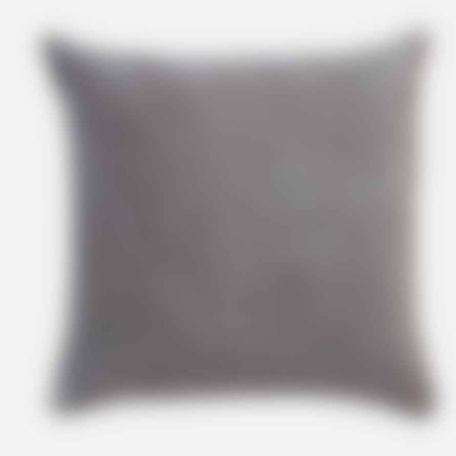 Porter + Cole Grey Plain Velvet Cushion 