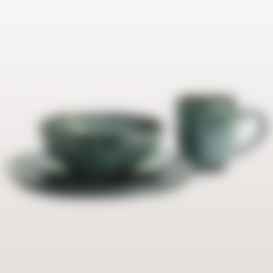 Madam Stoltz Green Speckled Stoneware Bowl