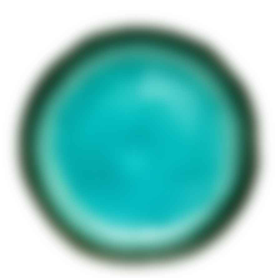 Typhoon Turquoise Crackle Glass Glaze Round Dish