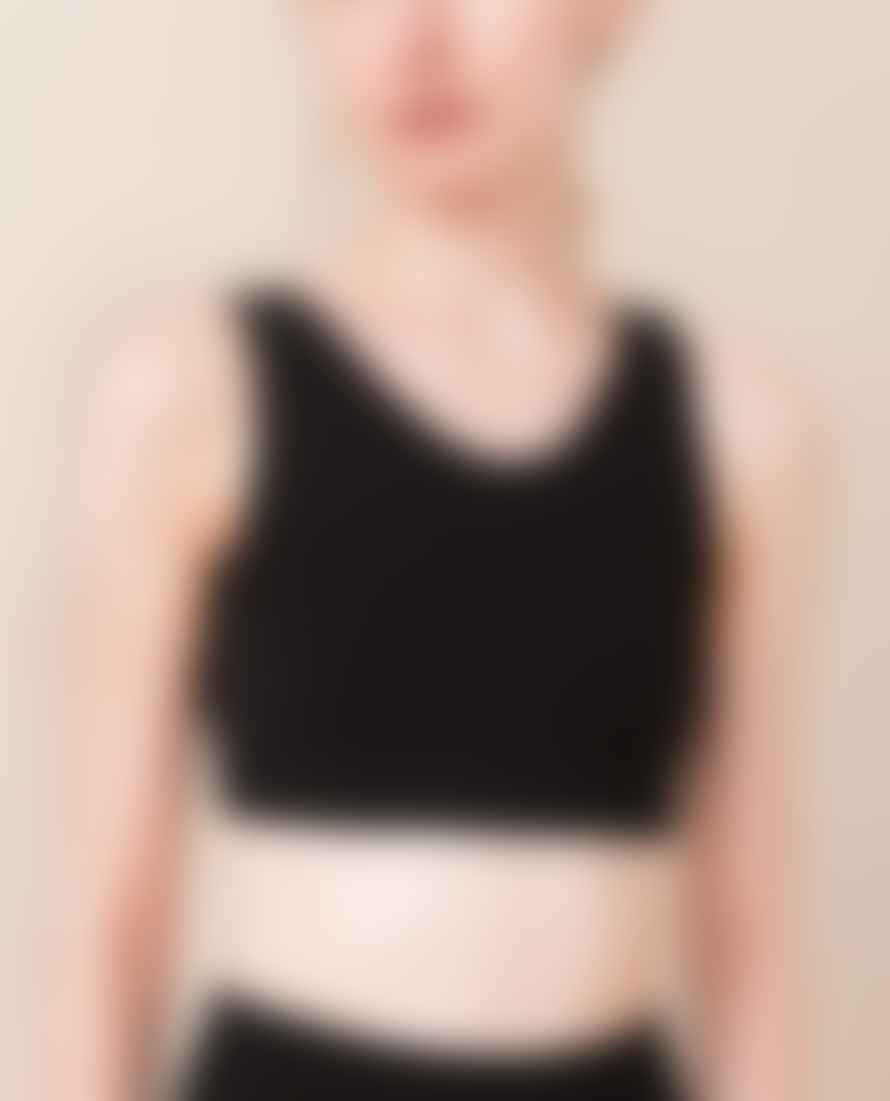 Beaumont Organic Black Jo Bamboo Cropped Vest Top  