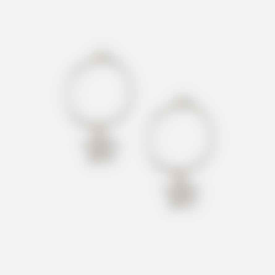 Orelia Pave Star Drop Hoops Earrings