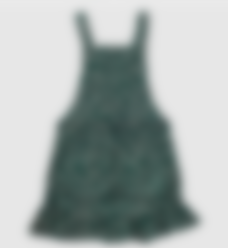 Small Stories Painted Dot Pinafore Dress - Green Dots 