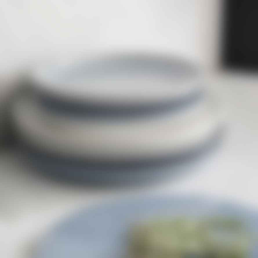 Denby Studio Blue 4 Piece Coupe Large Plate Set