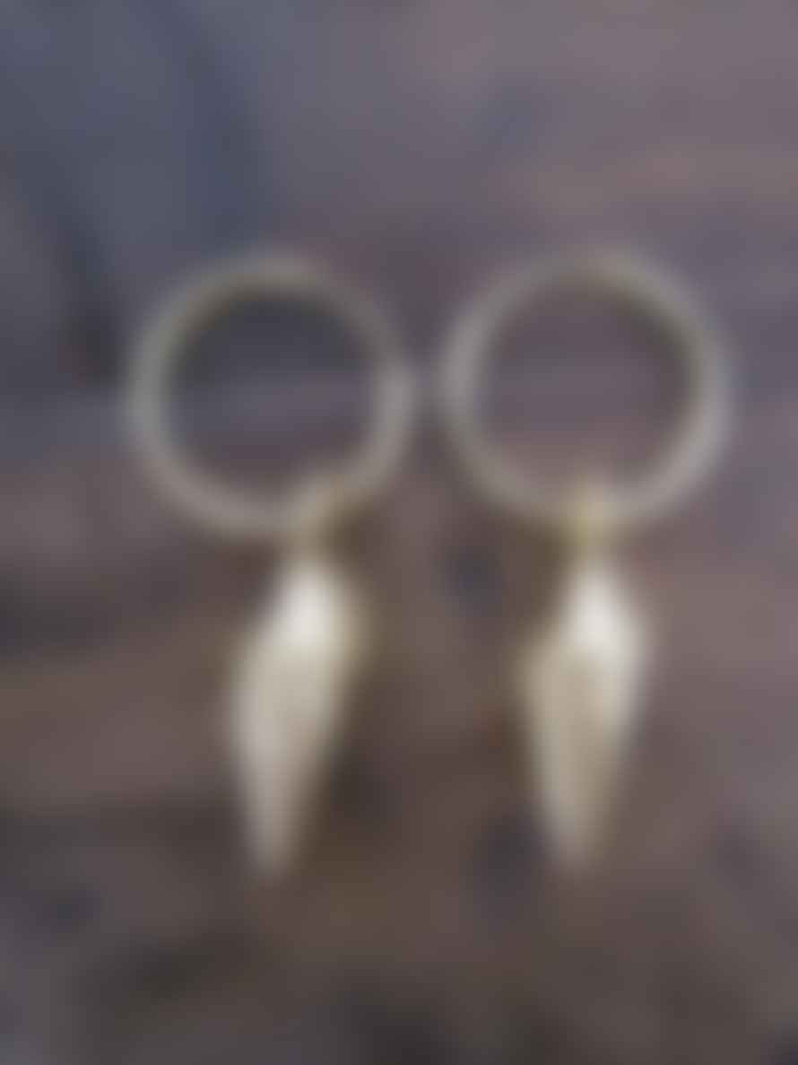 silver jewellery Small Shell Hoop Earrings Gold