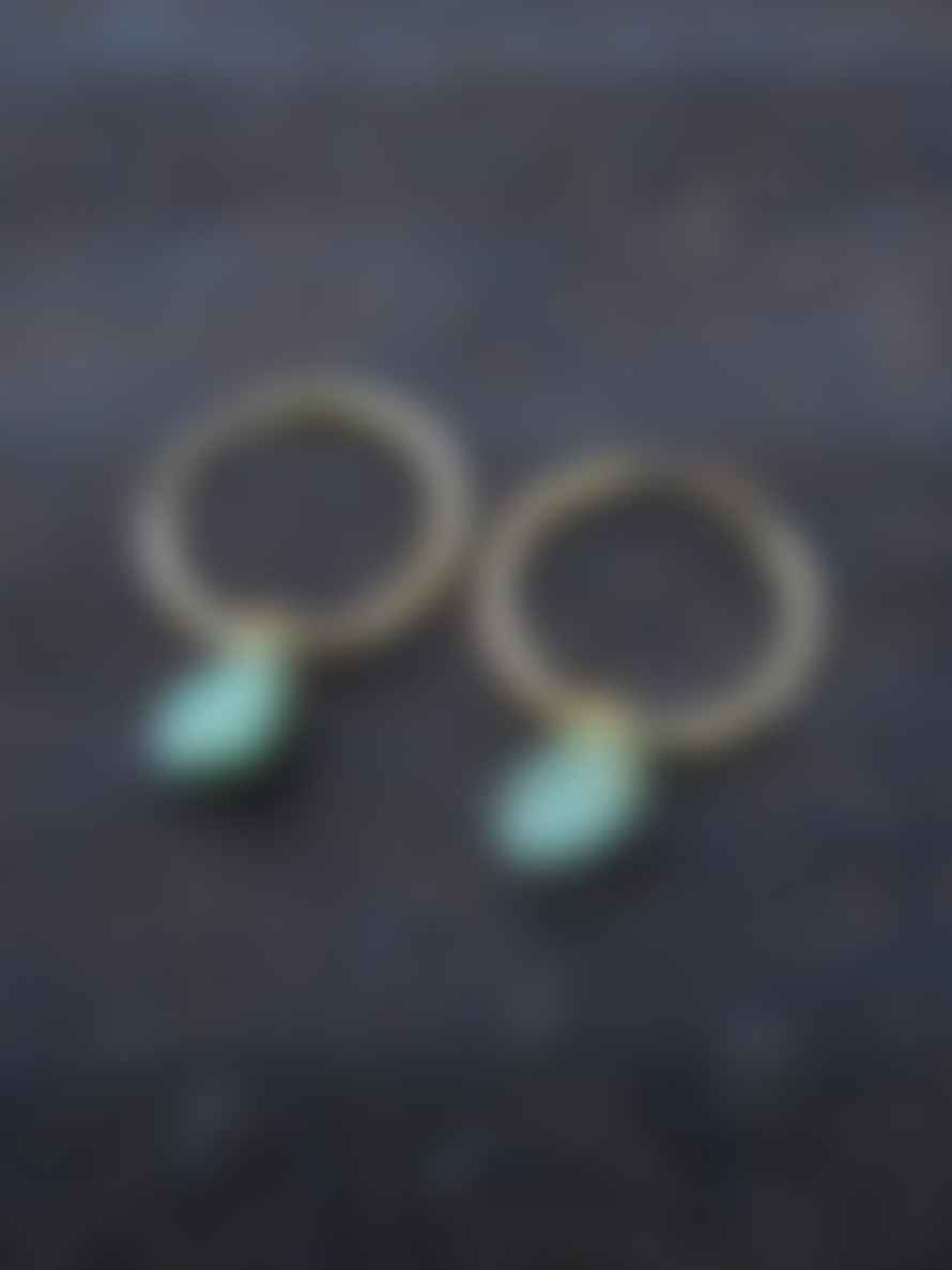 silver jewellery Small Chrysophrase Hoop Earrings