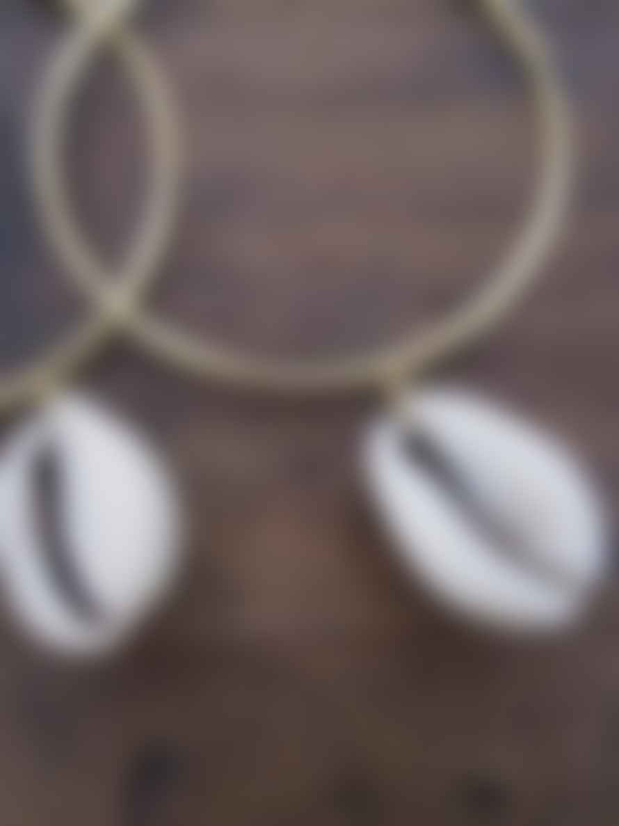 silver jewellery Cowrie Shell Hoop Earrings