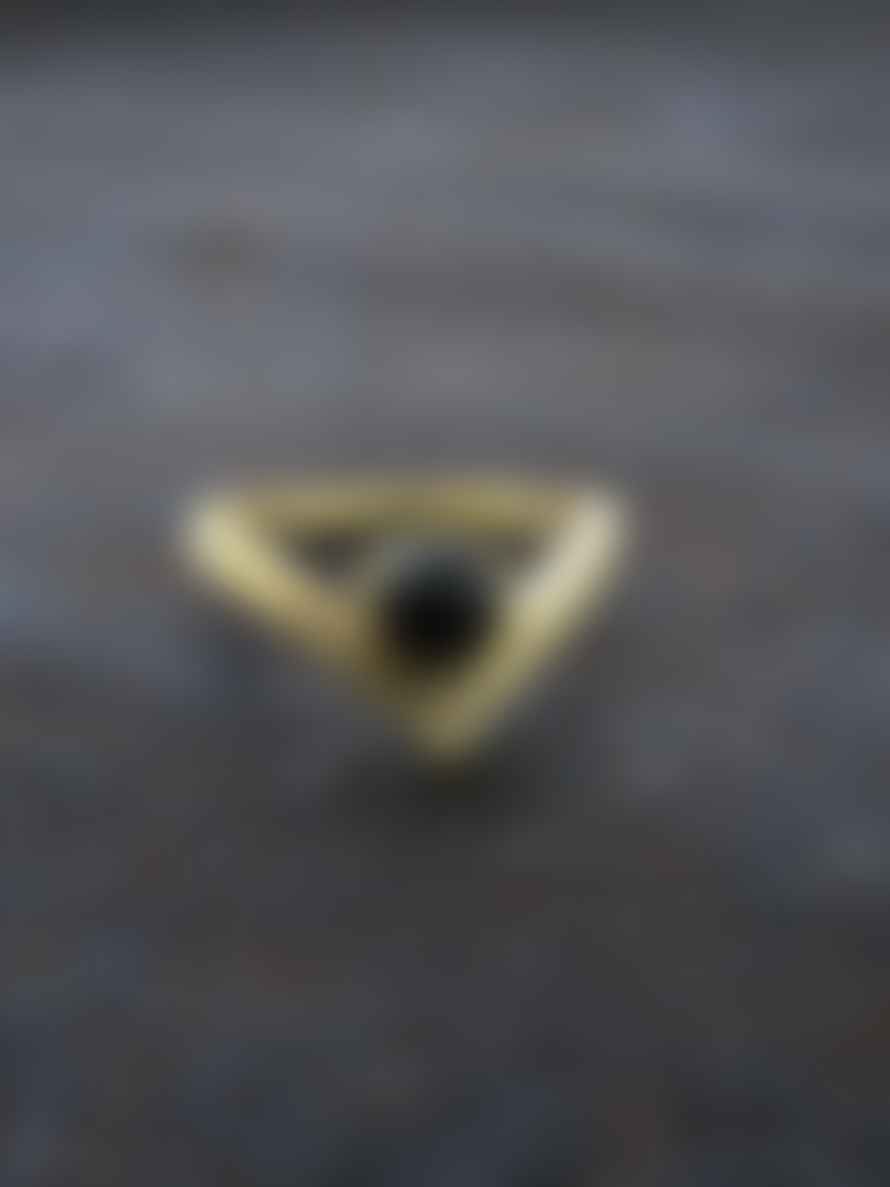 silver jewellery Chevron Ring Onyx