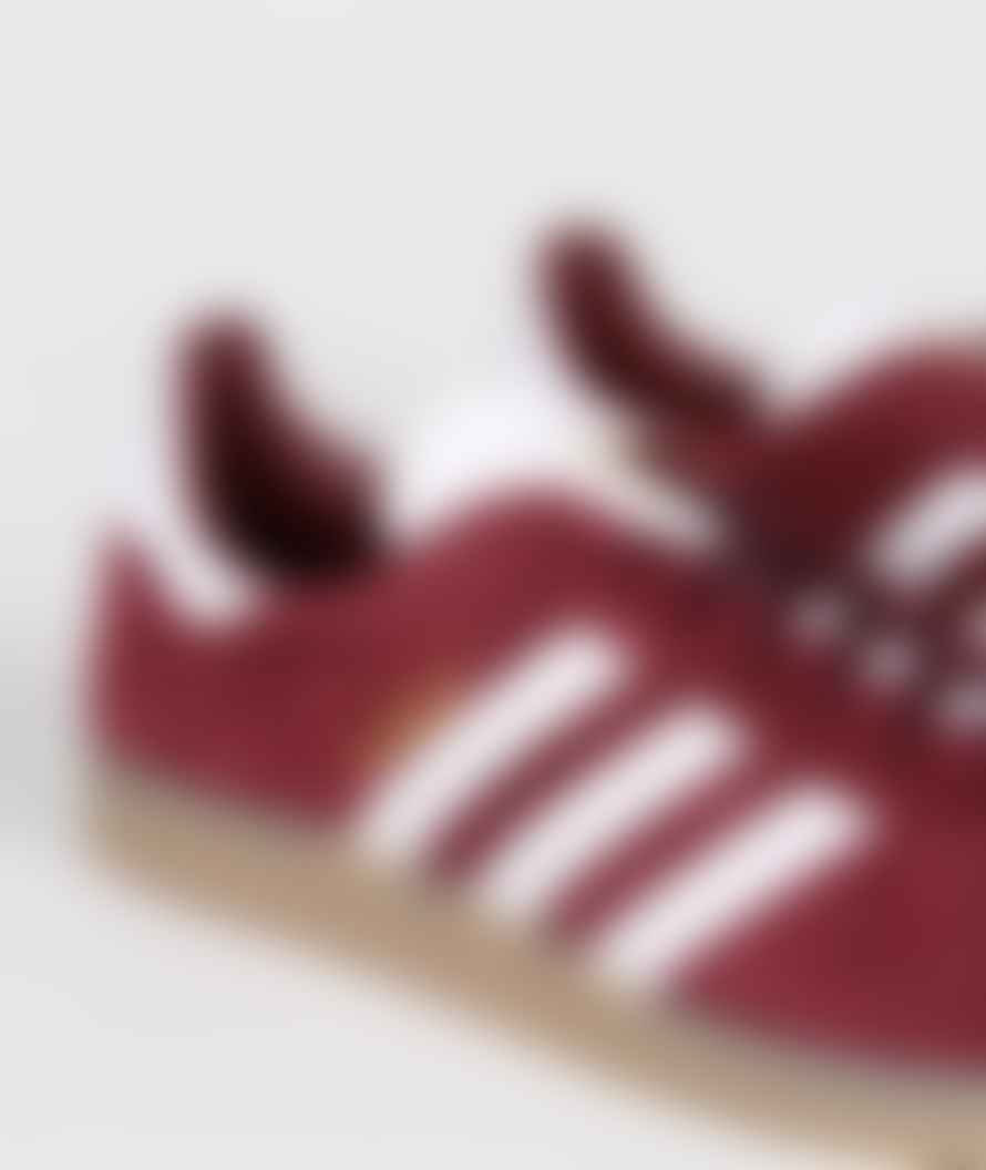 Adidas 12 US - 46 2/3 EU Size Maroon White Gum Nubuck Originals Gazelle Shoes