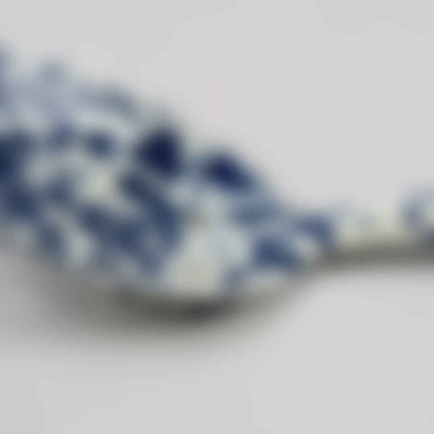 Crow Canyon Home Enamel Splatterware Large Slotted Spoon - Navy