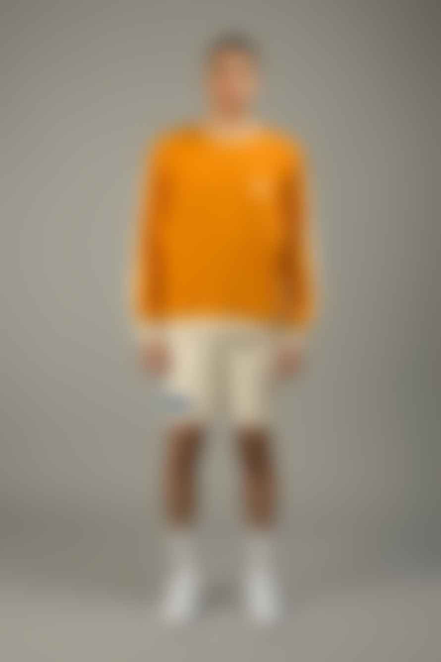 North Hill Paris Orange Cotton Colorblock Crewneck Sweatshirt