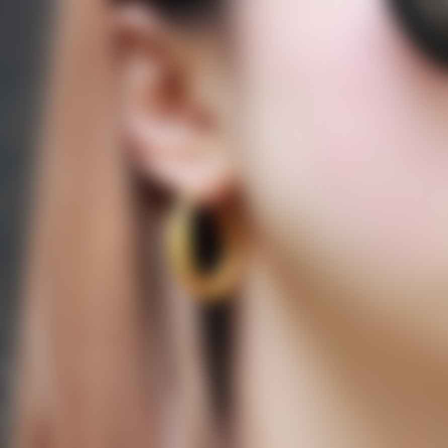 Eni Jewellery Small Chenier Hoop Earrings Gold