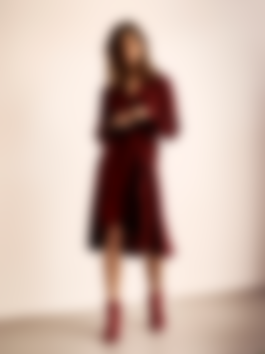 Dante6 Dayna Jacquard Dress in Marsala Red