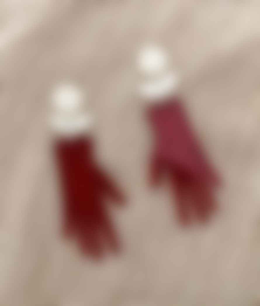 Orella Jewelry Hands Earrings - Translucent Red