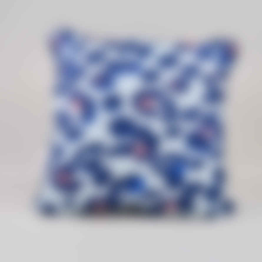 Harris & Hall Blue Leopard Print Cushion