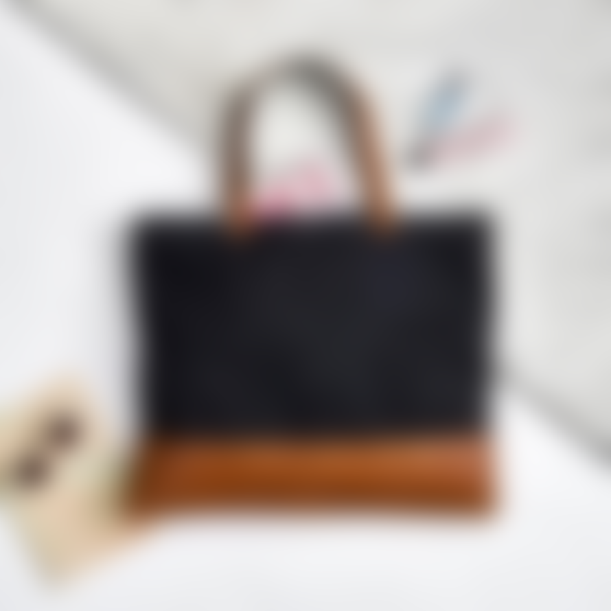 Vida Vida  Large Leather and Canvas Tote Bag