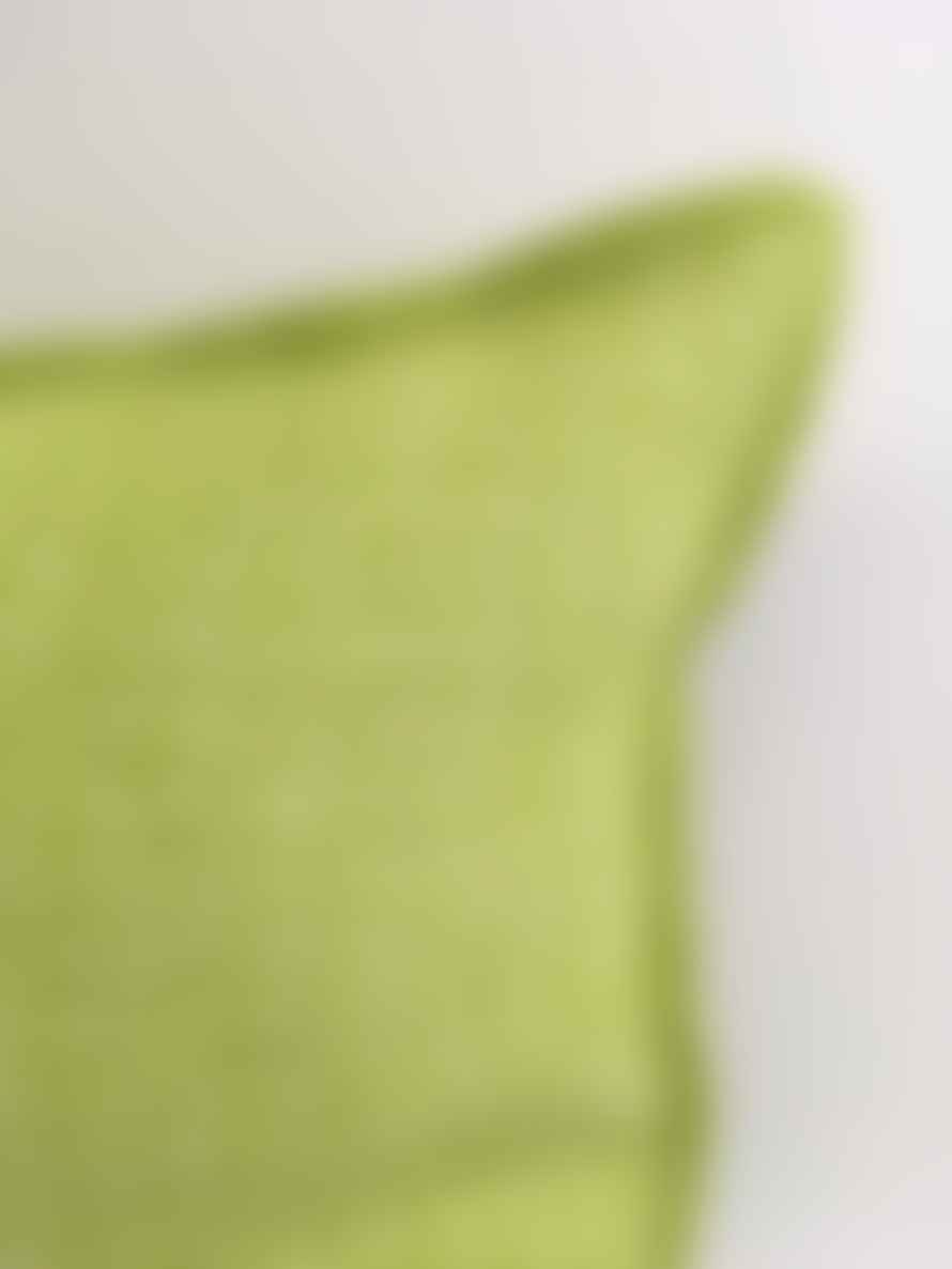 D&T Wool pillow Punto, light green / beige, small