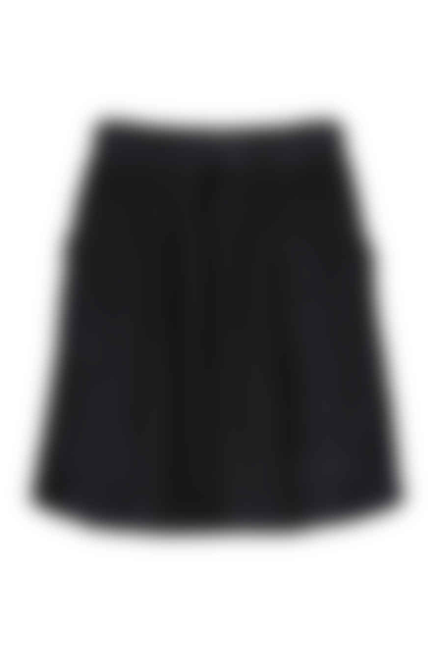 by-bar Jet Black Cotton Sally Cord Skirt 