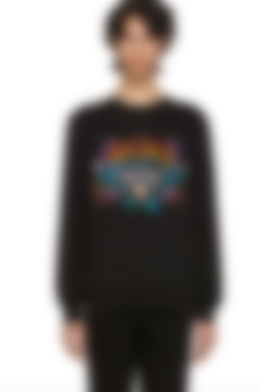 Paul Smith Men's Black Embroidered 'Dreamer' Cotton  Sweatshirt