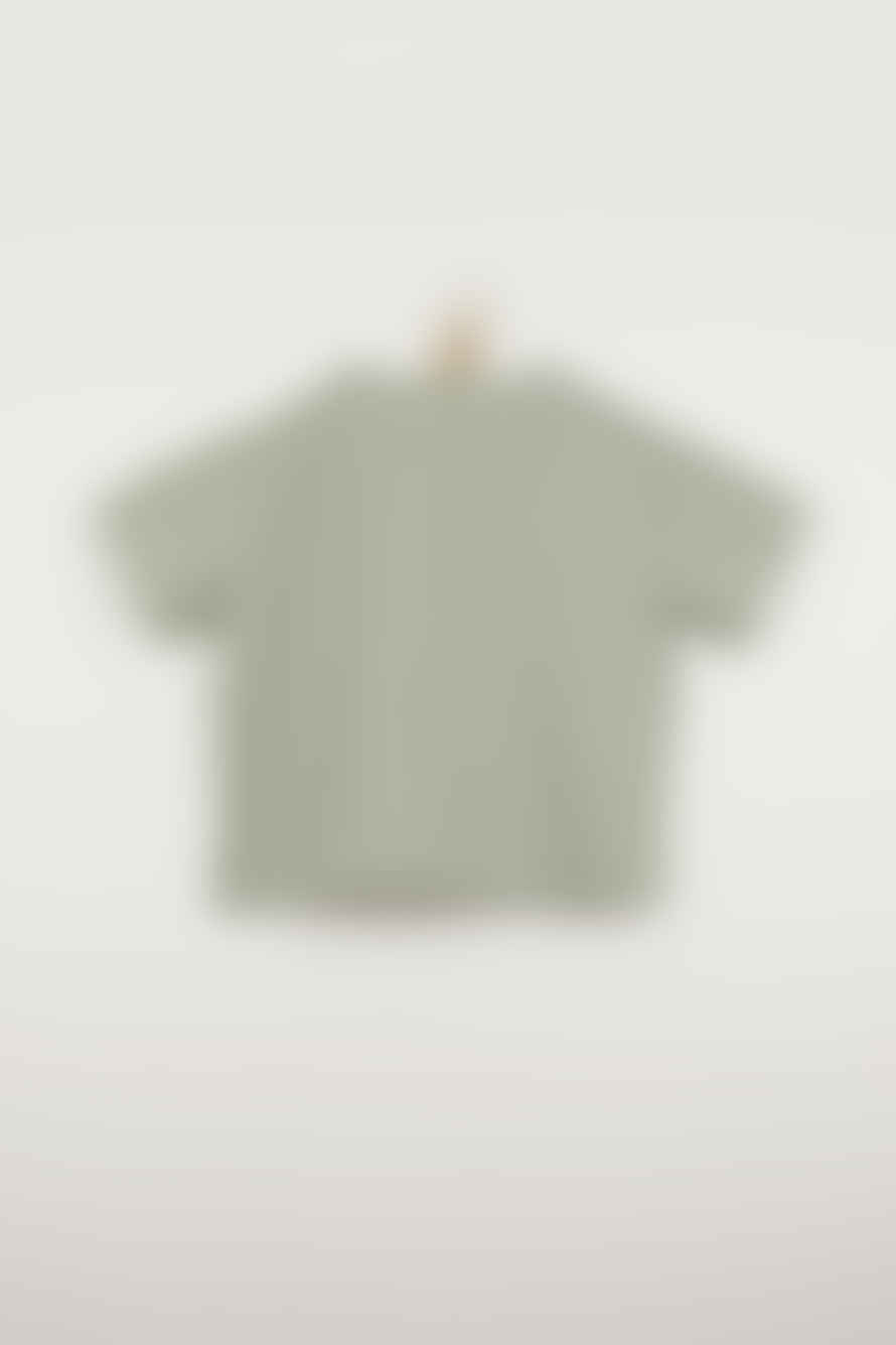 Popelin Green Short Sleeve Child Shirt