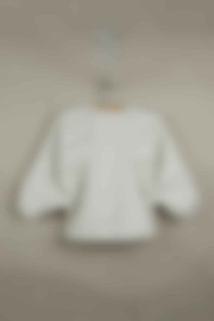 Popelin Off White Puffed Sleeve Shirt