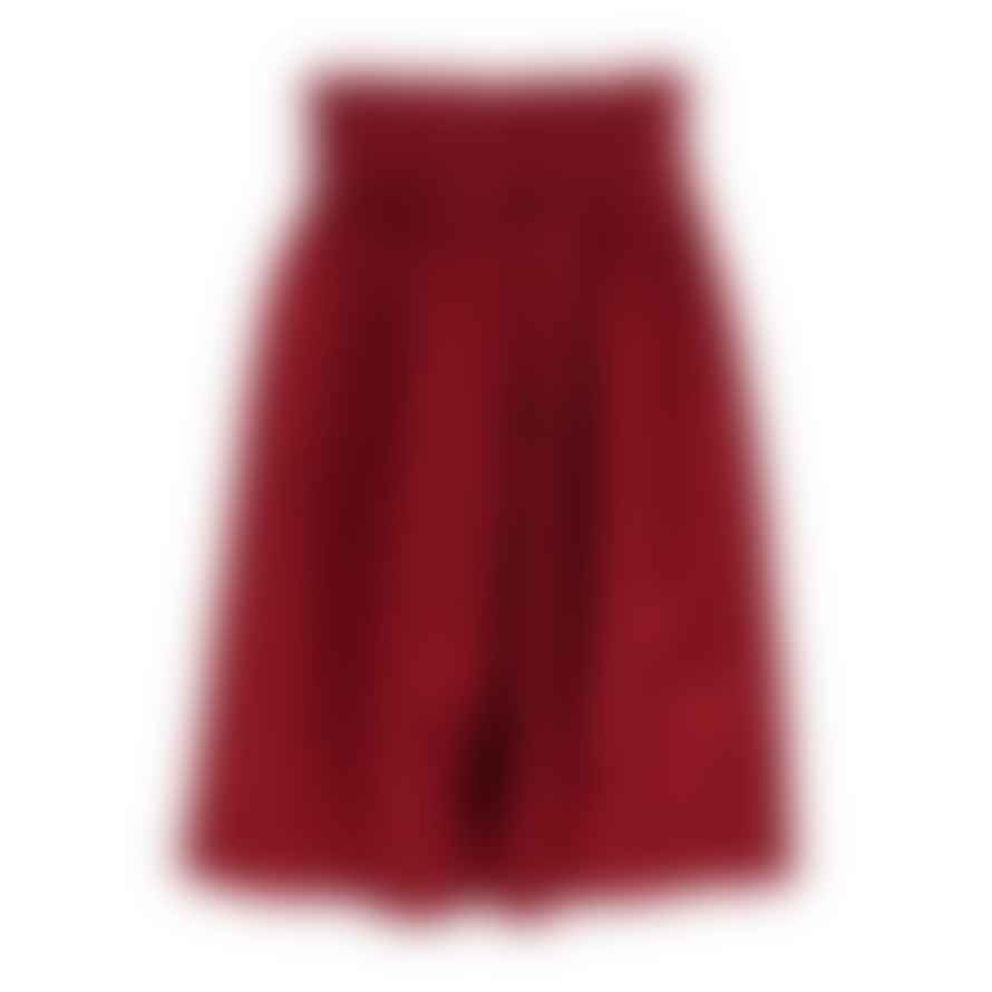 Piupiuchick Red Long Skirt with Front Pockets