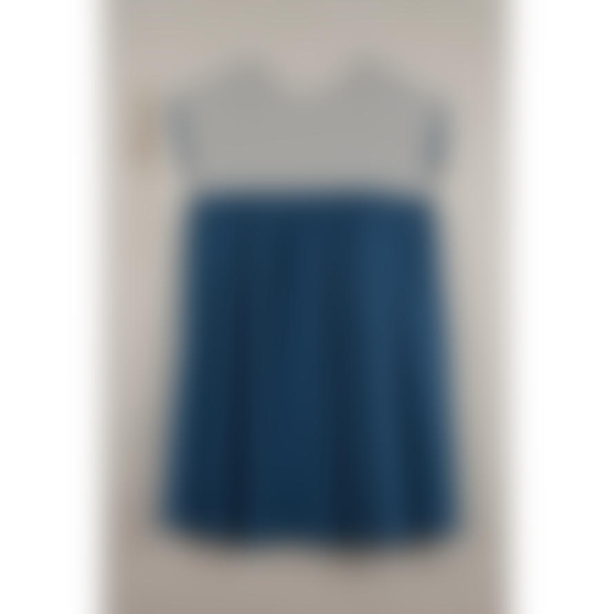 Popelin Blue Reversible Yoke Dress