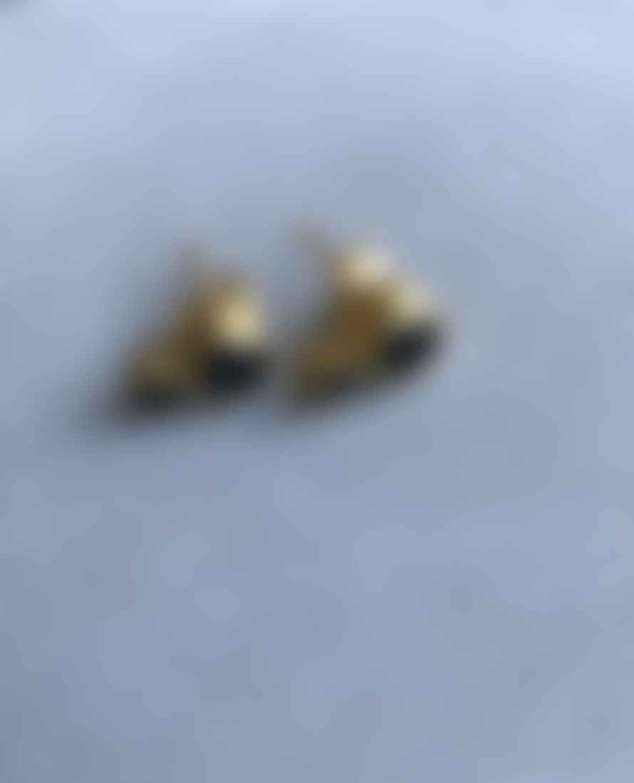 CollardManson Gold Plated Double Onyx Earrings