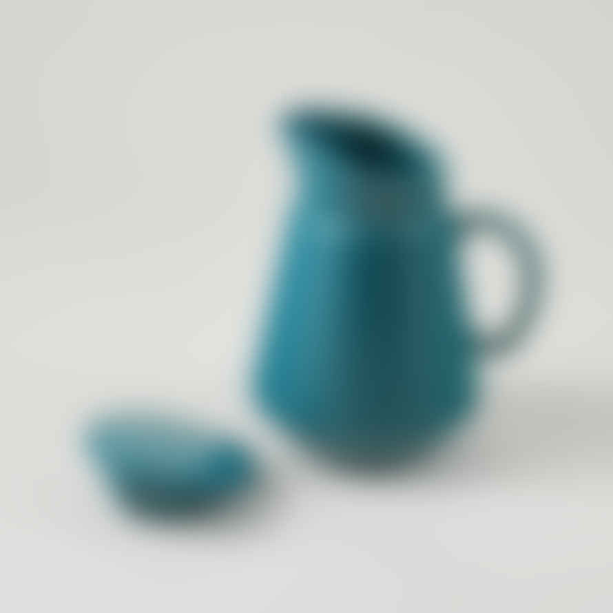 Hend Krichen Matt Teal Ceramic Coffee Jug