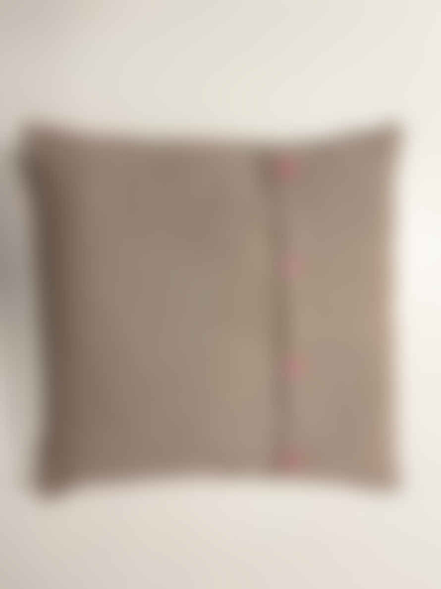 Taj Wood Scherer Pink Velvet Cushion 50 x 50cm