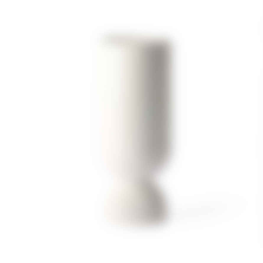 HK Living White Ceramic Ribbed Base Flower Vase