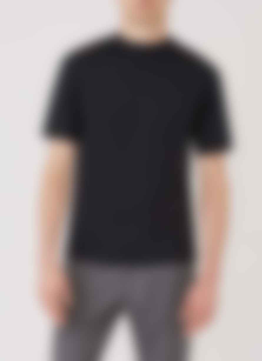 Sunspel Mock Neck Tee - Black