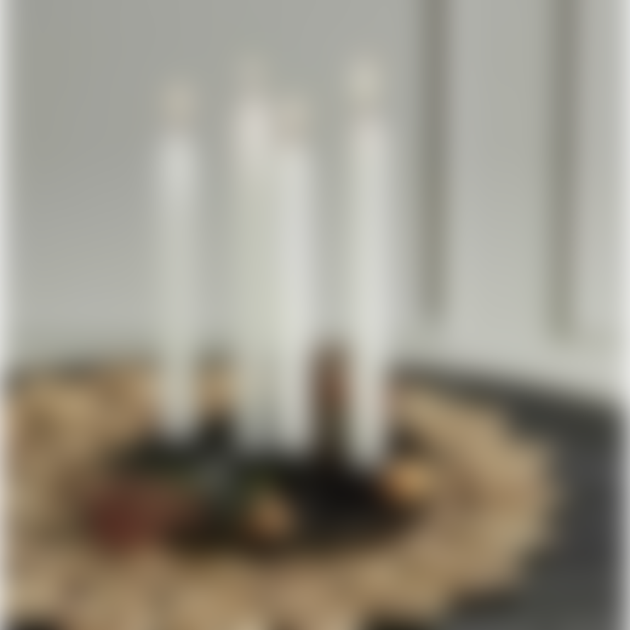 Nordal Black iron tray with support for four candles d20xh5cm