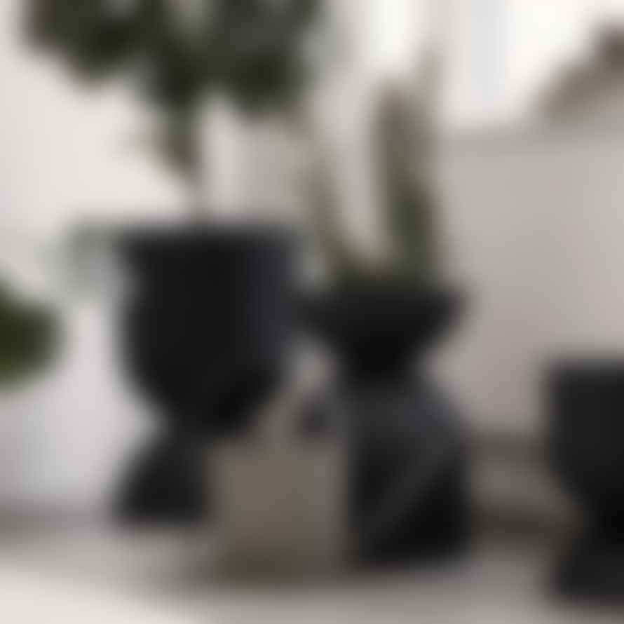 Ferm Living Medium Black Hourglass Outdoor Pot