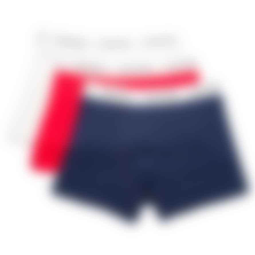 Calvin Klein Cotton Stretch Trunks Navy White Red