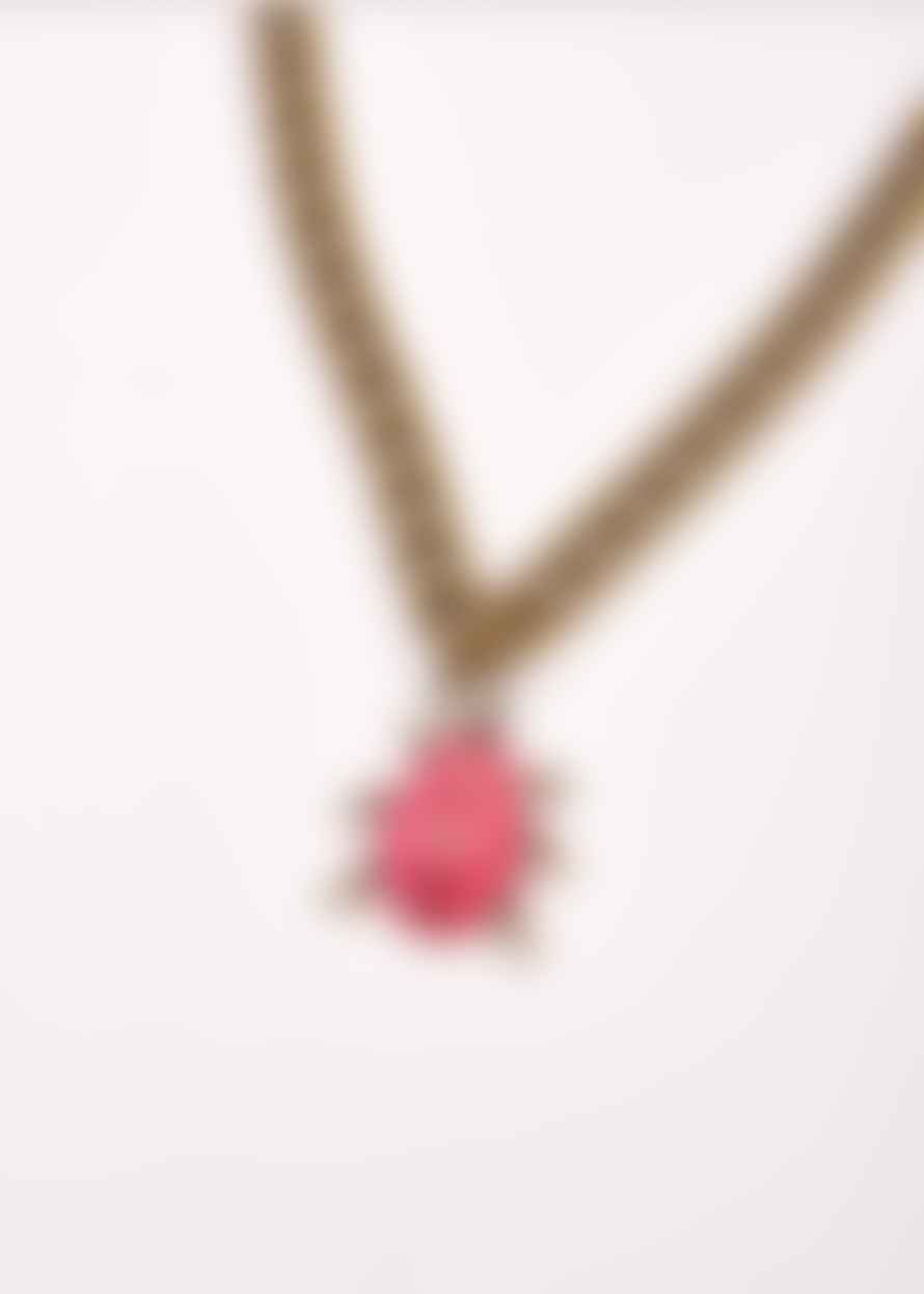 Essentiel Antwerp Pink Beetle Chain Necklace