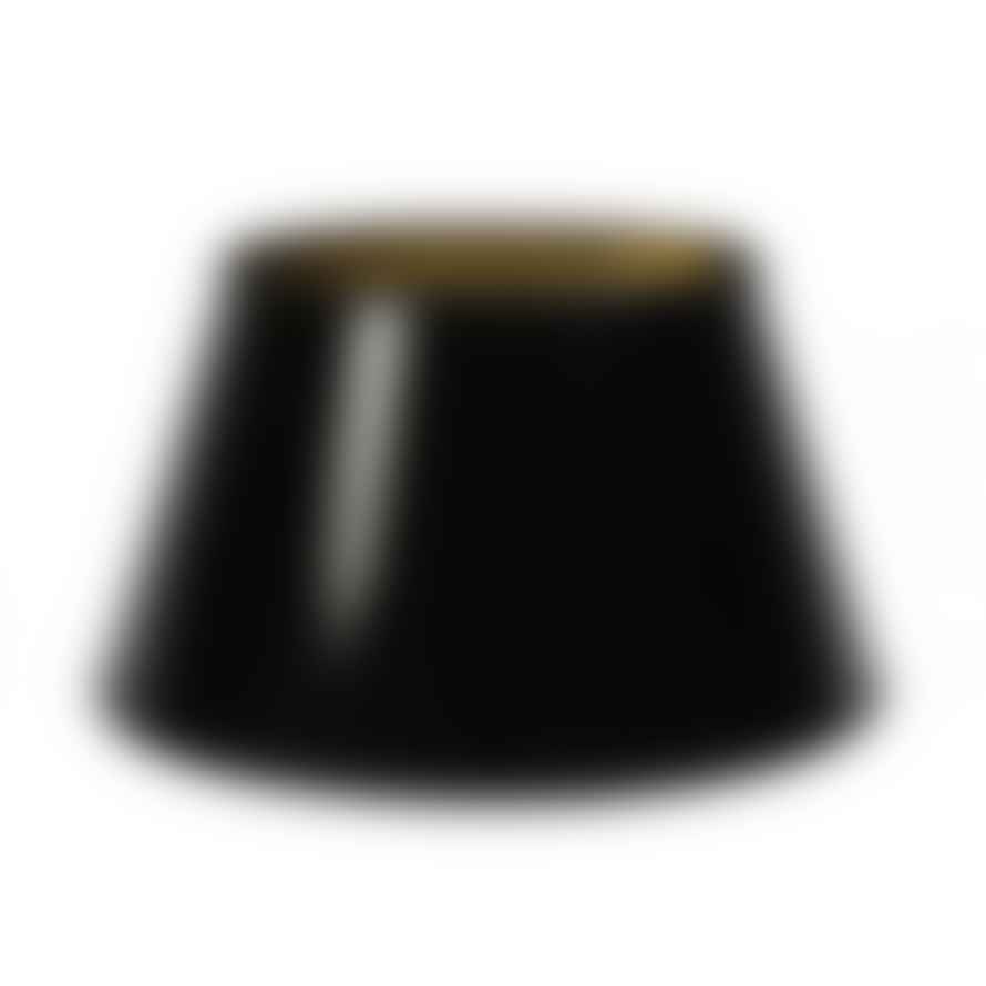 light&living Black/Gold Drum Shaped Glossy Lampshade