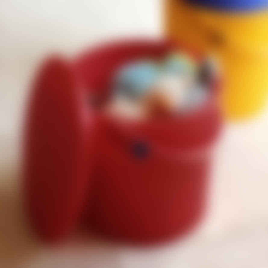Hachiman Mini Red Lidded Storage Bucket