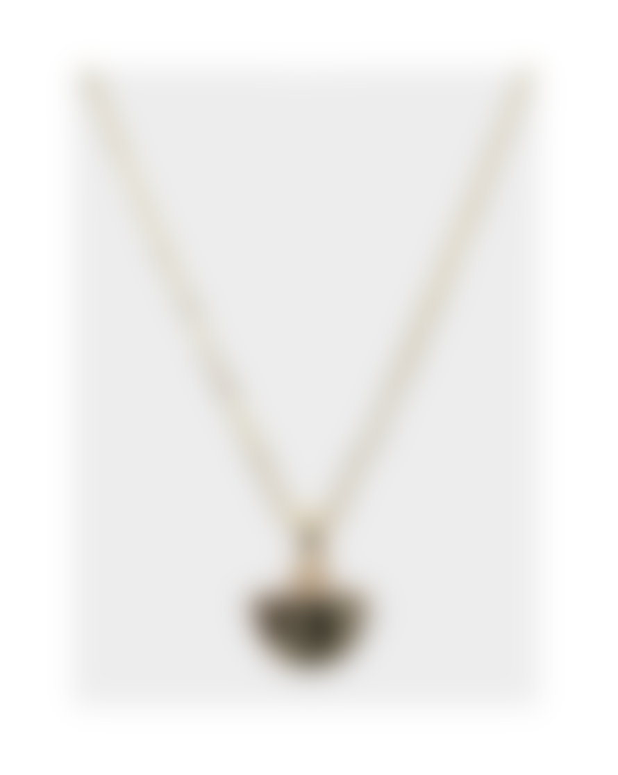 Lark London Lark Stone Semi-circle Pendant Necklace - Dalmatian Jasper (gold)