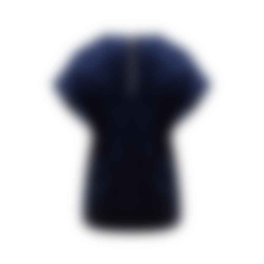 Dante6 Velvet Navy Short Sleeve Top