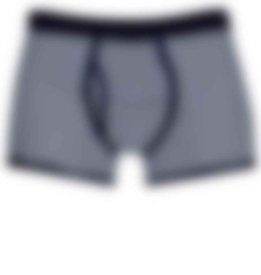 Sunspel White Navy Q82 Low Waist Trunk