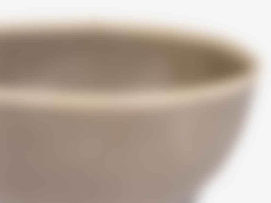 Folkdays Ceramic Bowl With White Rim Grey Big