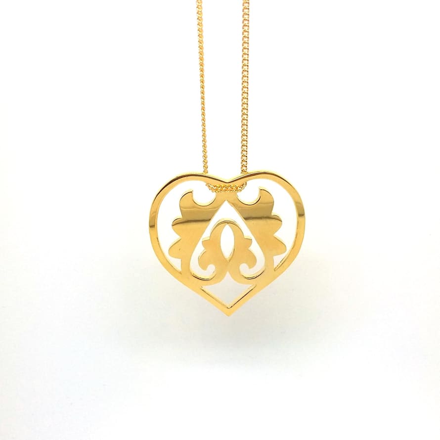 Blackbird Jewellery Small Gold Ace Of Heart Pendant 