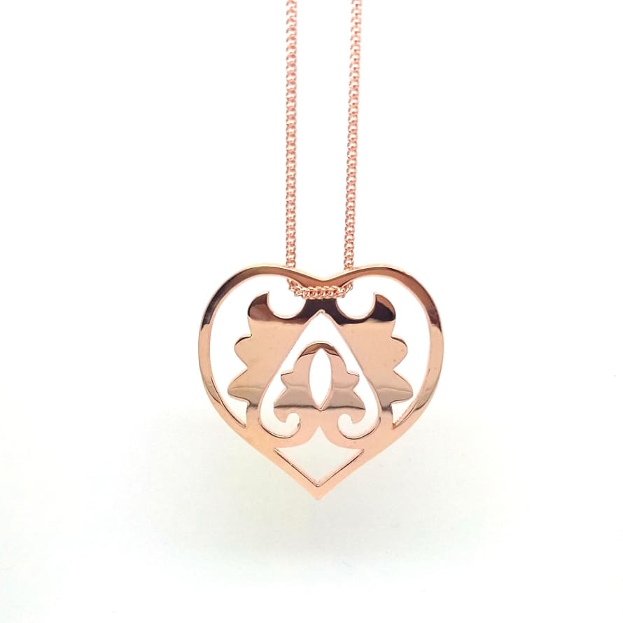 Blackbird Jewellery Small Rose Gold Ace of Heart Pendant   