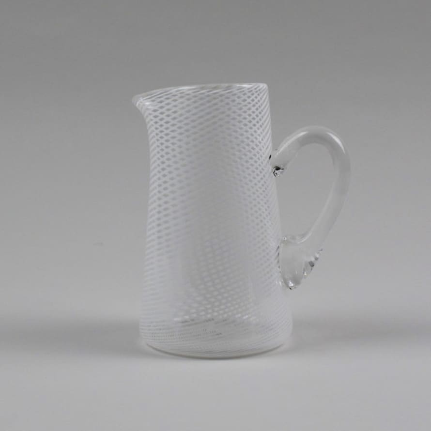 Scott Benefeld Filigrana Spiral Handblown Glass Jug By Scott Benefeld, Made In Northern Ireland