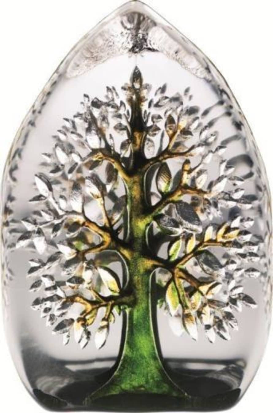 Mats Jonasson Målerås  Mats Jonasson Tree Of Life Crystal Sculpture Large Green