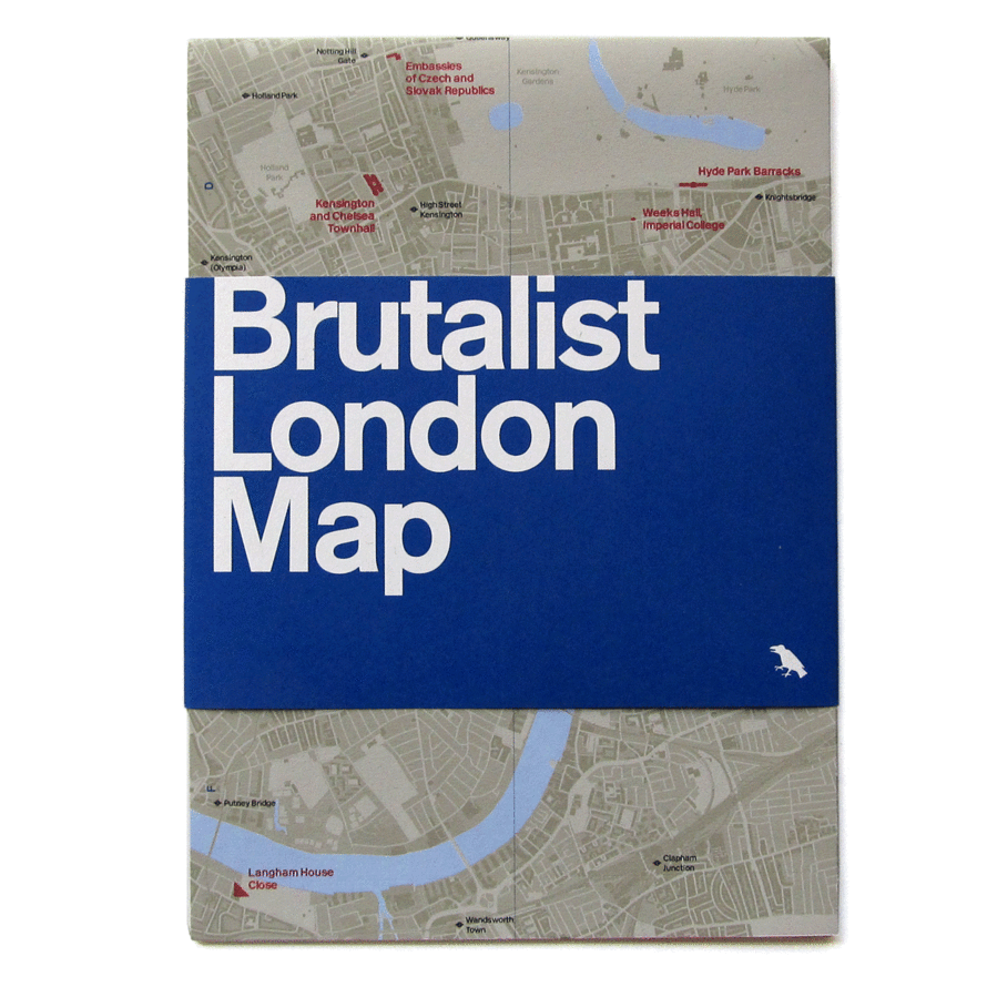 Blue Crow Brutalist London Map