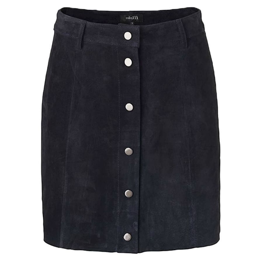 mbyM Blue Suede Buttoned Skirt