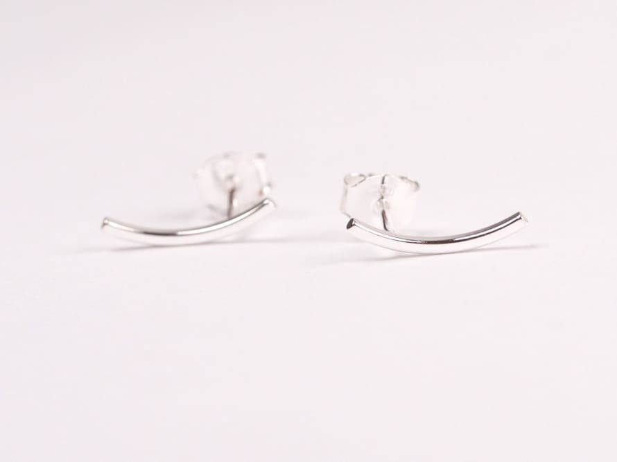 Jukserei Curved Ear Studs Sterling Silver