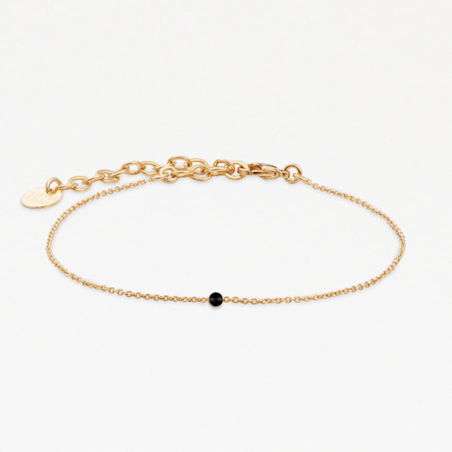 BDM Studio Gold Bracelet with Black Stone