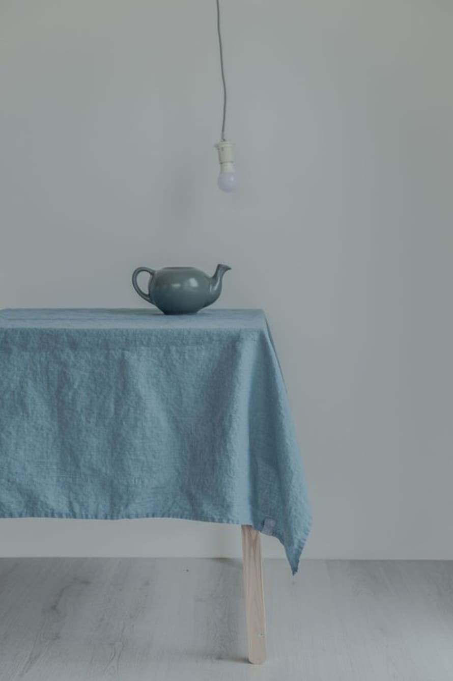 Swedish Blue  Linen Tablecloth